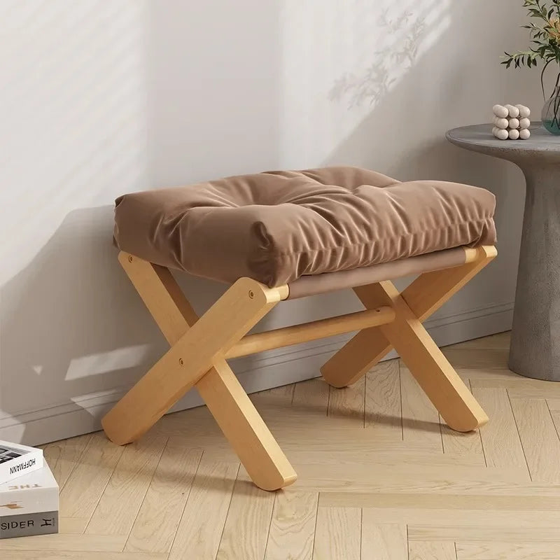 Home Living Room Sofa Simple and Multifunctional Portable Folding Footrest Stool Shoe Changing Stool