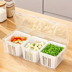 1 Set of Food Storage Containers Square Transparent Compartments for Refrigerators, Salad, Fruit, Vegetable And Condiment Boxes