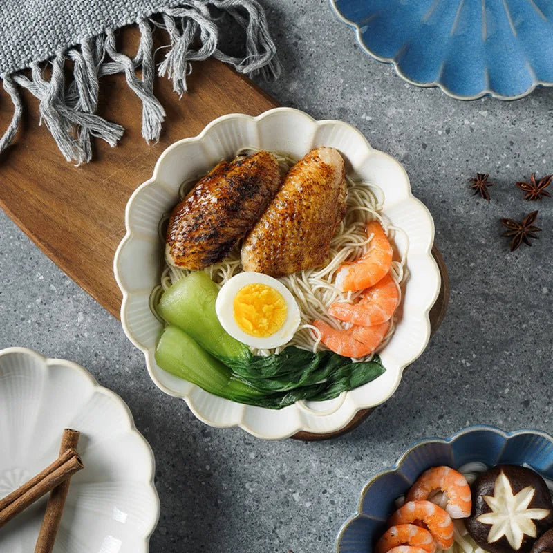 Ceramic Dinner Plate Tableware Coffee Mug Cup Steak Plate Salad Soup Noodles Bowl Chrysanthemum Dinnerware