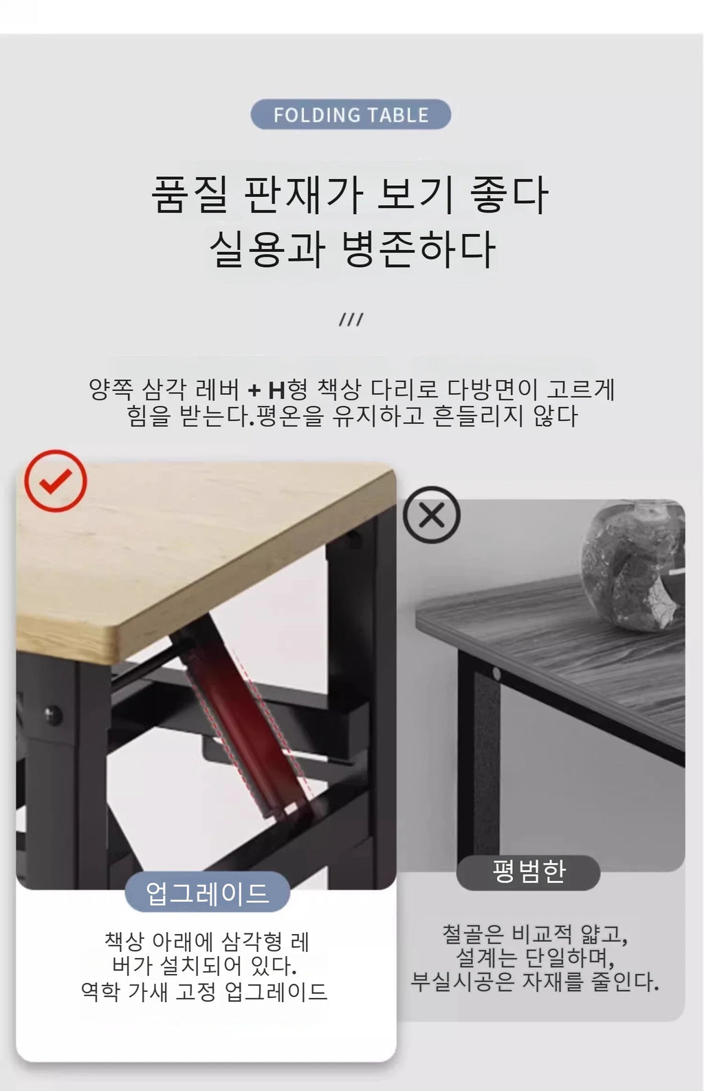 Simple Folding Desk, Desk, Home Dining Table, Rectangular Office Desk, Computer Desk, Student Learning Desk, Training Desk