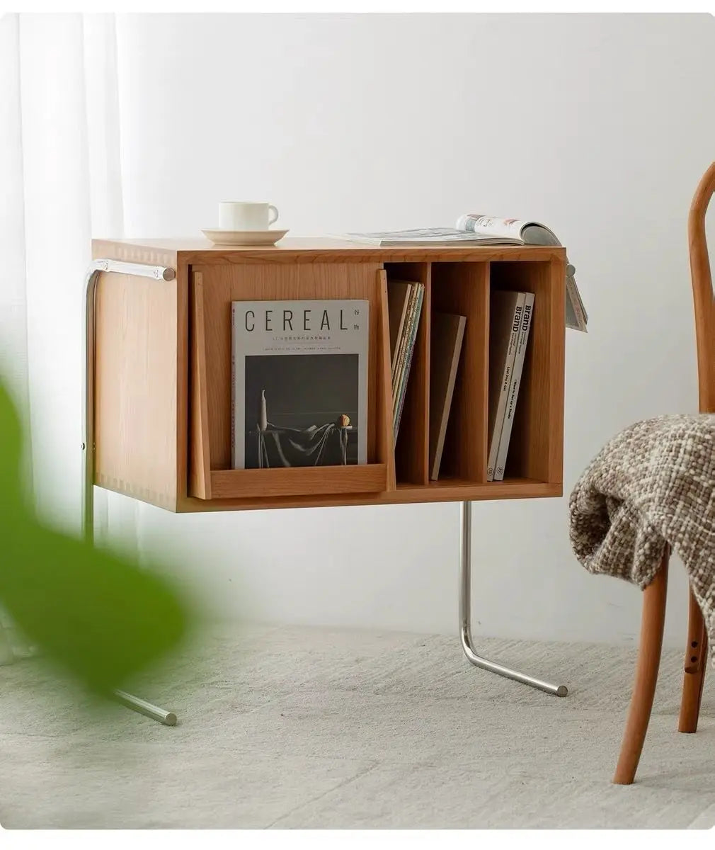 Multifunctional Beauty:Modern Solid Wood Magazine Storage, Chinese-Inspired Side Cabinet, and Floor Display for Bedroom Elegance