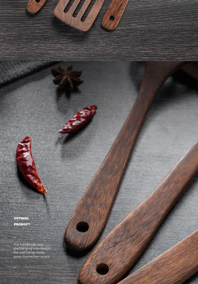 Kitchen Utensils Set Non-Stick  Cookware for Kitchen Wooden Handle Soup spoon spatula Rice spoon shovel Kitchen Accessories