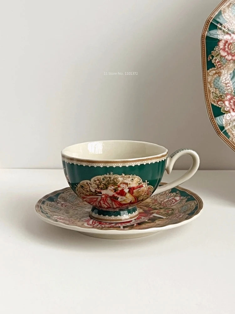 European Famous Painting Series Tableware Set Ceramic Material Underglaze Color Craftsmanship Handmade Painting