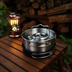 Camping Cookware Stainless Steel Set Outdoor Hiking Portable Picnic Tableware Kit Pot Frying Pan Kettle Set For Outdoor Cooking