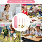 Stainless Steel Cutlery Set With Storage Box 4 Counts Portable Tableware Set For Home Kitchen Dining Room Household Tableware