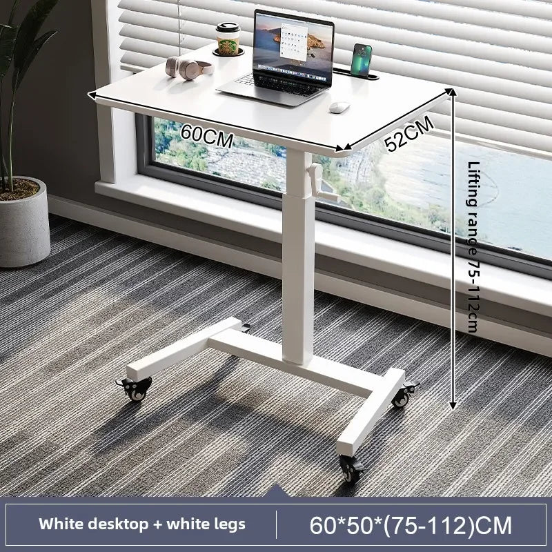 Height Adjustable Computer Desk Mobile Small Desk for Live Streaming Home Study Office Desk Standing Workstation desks