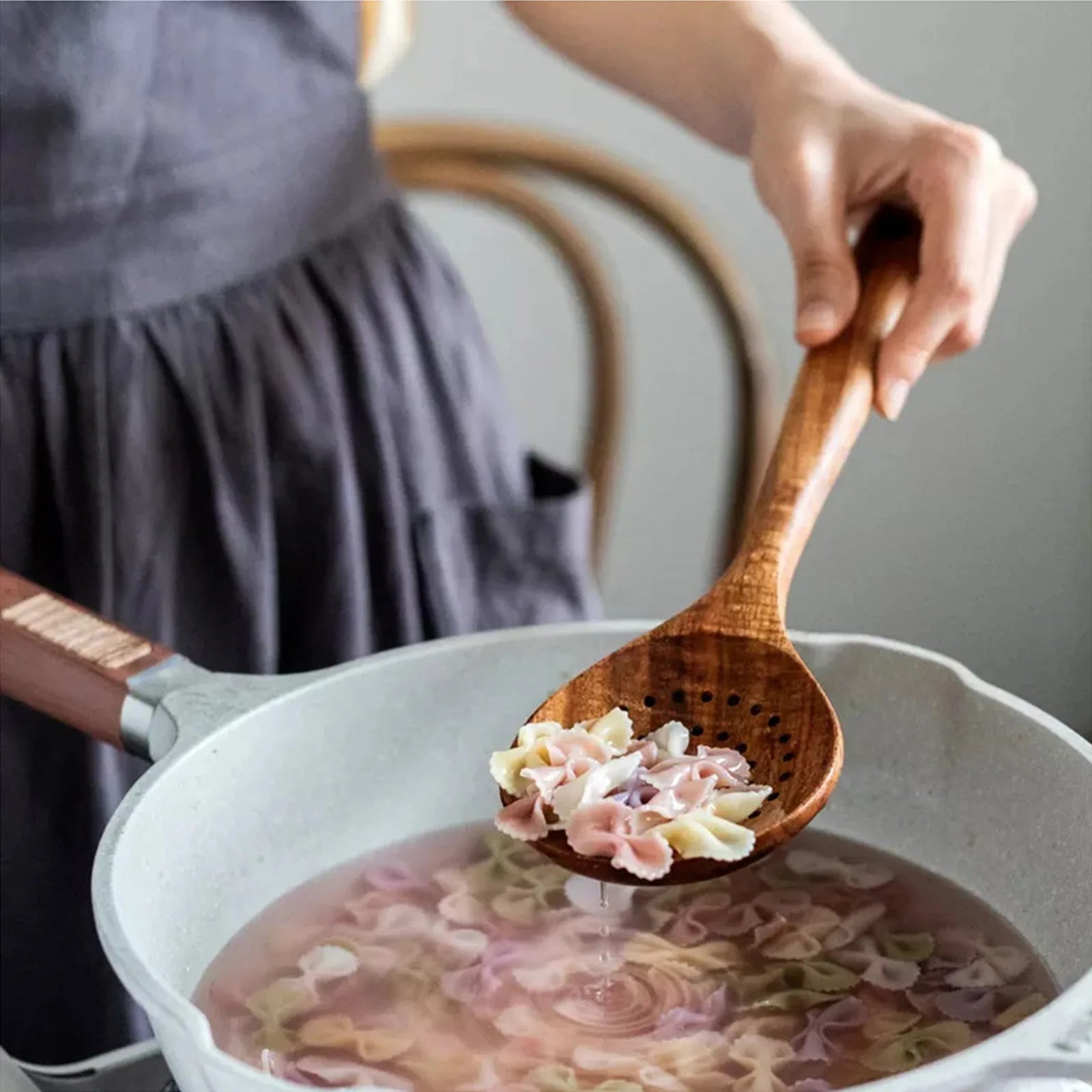 5/9Pcs/set Wooden Kitchen Utensils Set, Wooden Spoons for Cooking, Utensils,Natural Teak Wooden Spoons For Non-stick Pan Gift