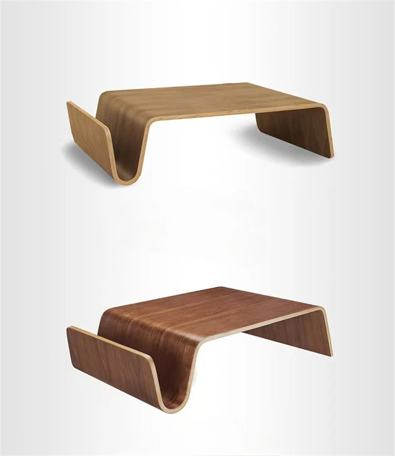 Solid Wood Coffee Table Modern Bentwood Room Desks Portable Low Center Tea Table  Living Room Furniture Side Storage Design