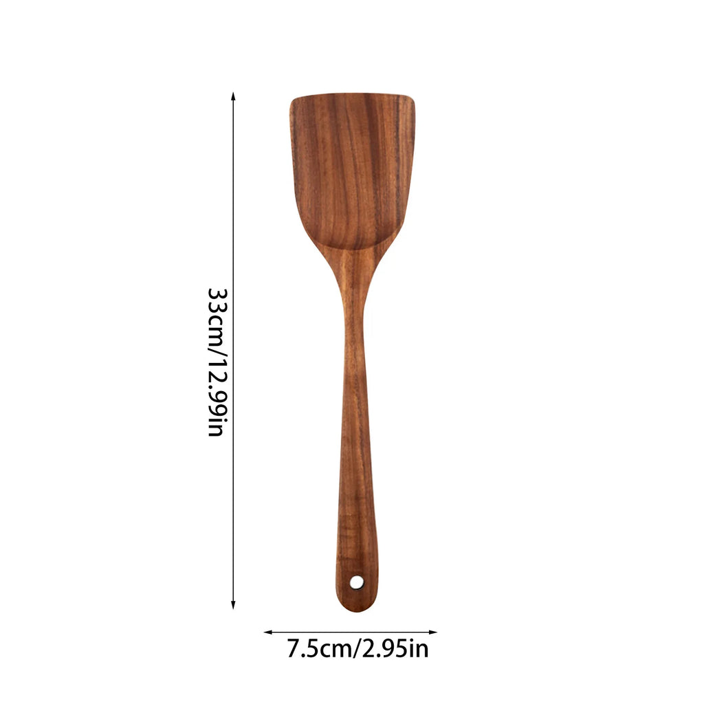 5/9Pcs/set Wooden Kitchen Utensils Set, Wooden Spoons for Cooking, Utensils,Natural Teak Wooden Spoons For Non-stick Pan Gift