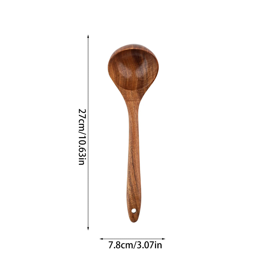 5/9Pcs/set Wooden Kitchen Utensils Set, Wooden Spoons for Cooking, Utensils,Natural Teak Wooden Spoons For Non-stick Pan Gift