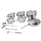 Stainless Steel Cookware Set Kitchen Cookware Set Stainless Steel Pots Pans Set with Soup Pot Saute Pan Lids for Home Cooking