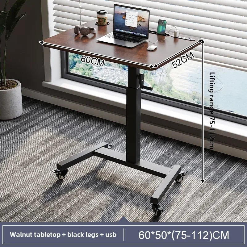 Height Adjustable Computer Desk Mobile Small Desk for Live Streaming Home Study Office Desk Standing Workstation desks