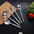 Stainless Steel Kitchen Cookware Set - Cooking Utensils Shovel Soup Spoon Turner Dinnerware - Kitchen Gadgets for Cooking