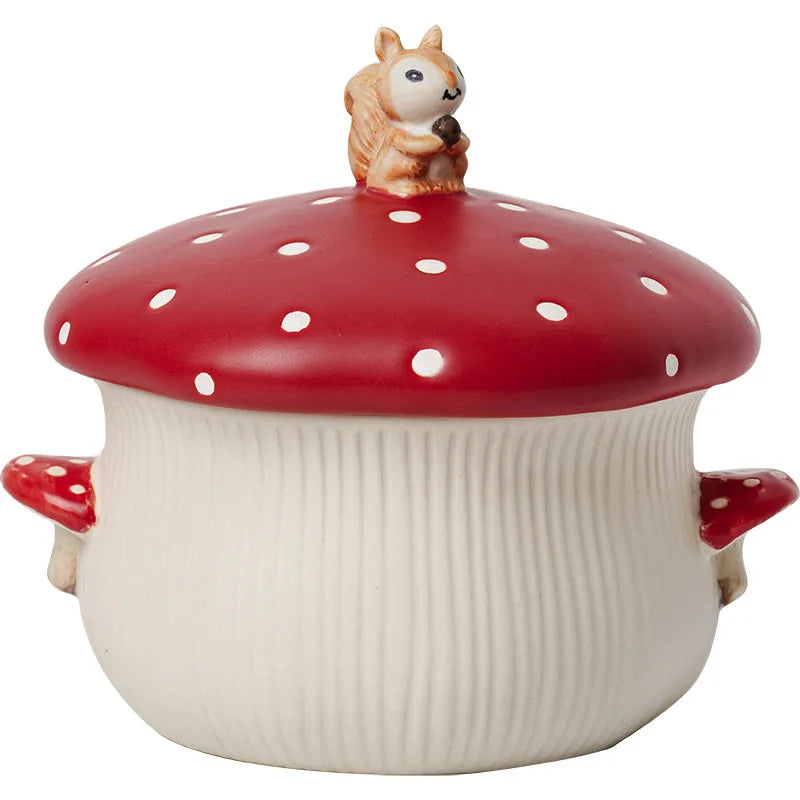 Red Mushroom ceramic Coffee Mug Dinner Plates Noodle Bowls Salad Bowls Teapot Cakepan Afternoon Tea Party Gift for Girl