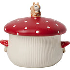 Red Mushroom ceramic Coffee Mug Dinner Plates Noodle Bowls Salad Bowls Teapot Cakepan Afternoon Tea Party Gift for Girl