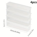 4-pack Rectangular Food Storage Containers, Reusable Refrigerator Storage Boxes, Stackable Durable Sealed Freezer Containers