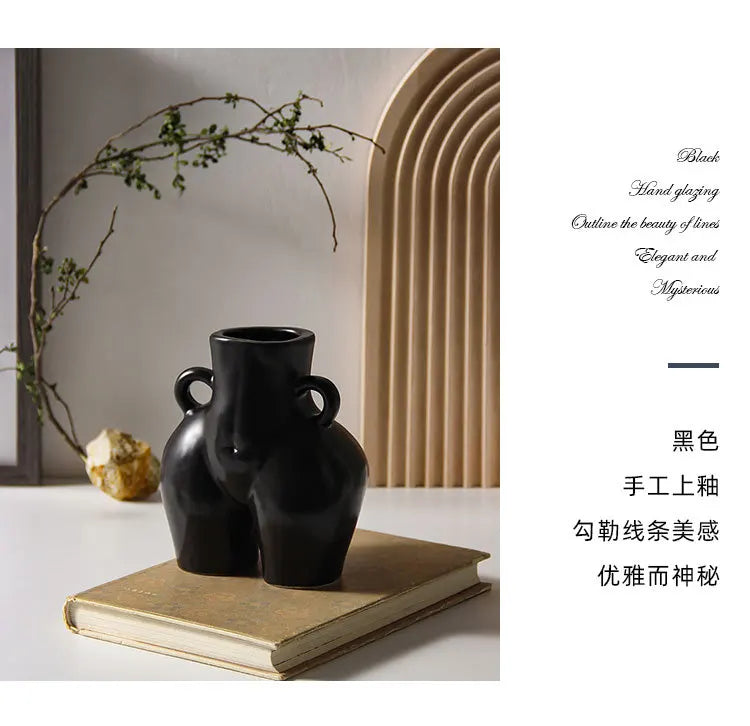 WHYOU Creative Body Art Vase Imitation Ceramic Decorative Vase Nordic Home Decoration Crafts Vase Table Desktop Ornaments Gift