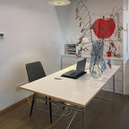 Office Table Simple Stainless Steel Square Standing Desk Modern Conference Lifting Computer White Desk Table Office Furniture