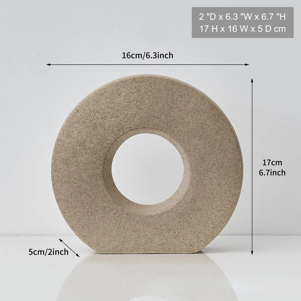 Nordic Home Decor Vase Decoration Home Donut Vase Luxury Living Room Decoration Simple Flower Vase Matte Centerpiece Decoration