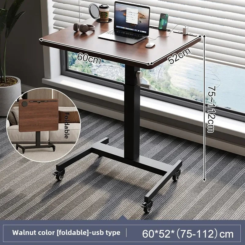 Height Adjustable Computer Desk Mobile Small Desk for Live Streaming Home Study Office Desk Standing Workstation desks