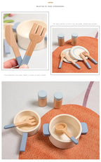 Children's Wooden House Kitchen Utensils Toy Sets Montessori Early Habit Cultivation Cognitive Training Parent-child Interaction