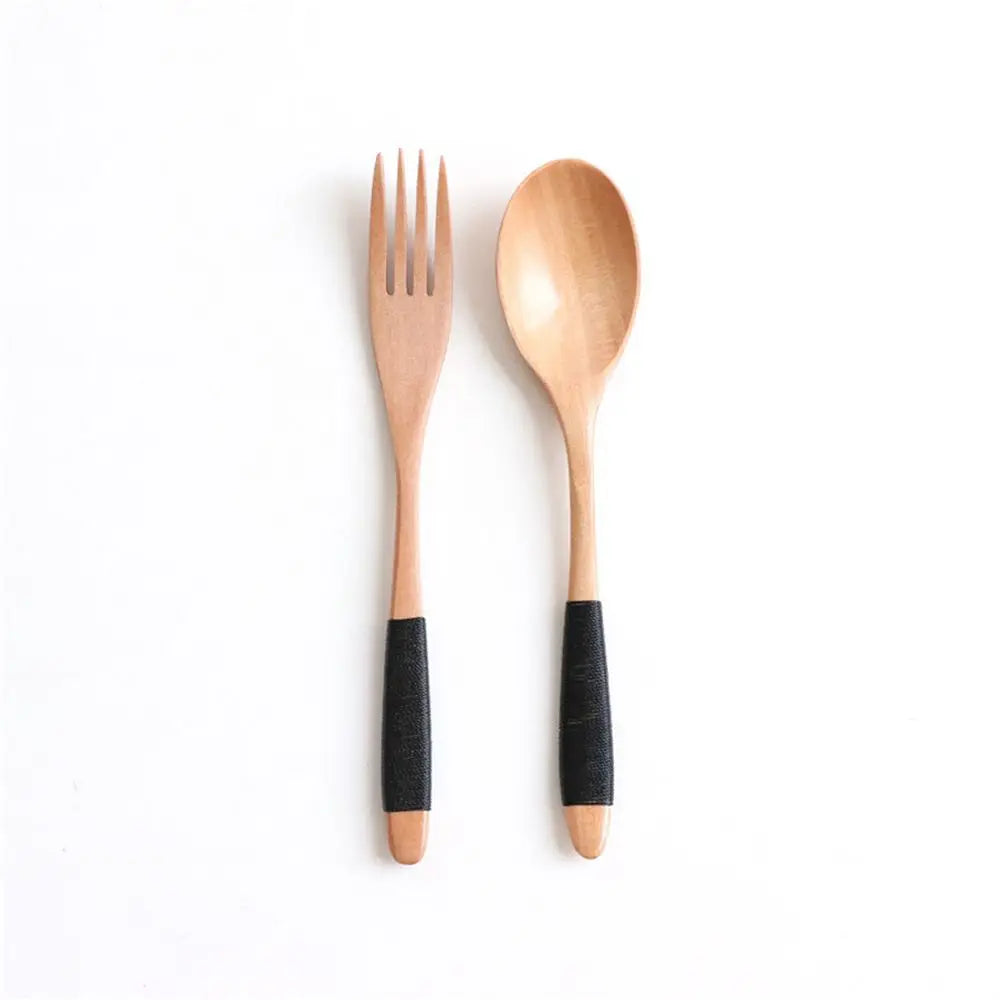 Wooden Dinner Kit Utensil Soups Rice Kitchen Supplies Tableware Dinnerware Sets Fork Spoon