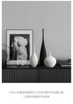 Handmade Ceramic Art Vase Pot Cabinet Table Decor Home Ornament Simple Modern Luxury Nordic Living Dining Bed Room Hall Black Wh