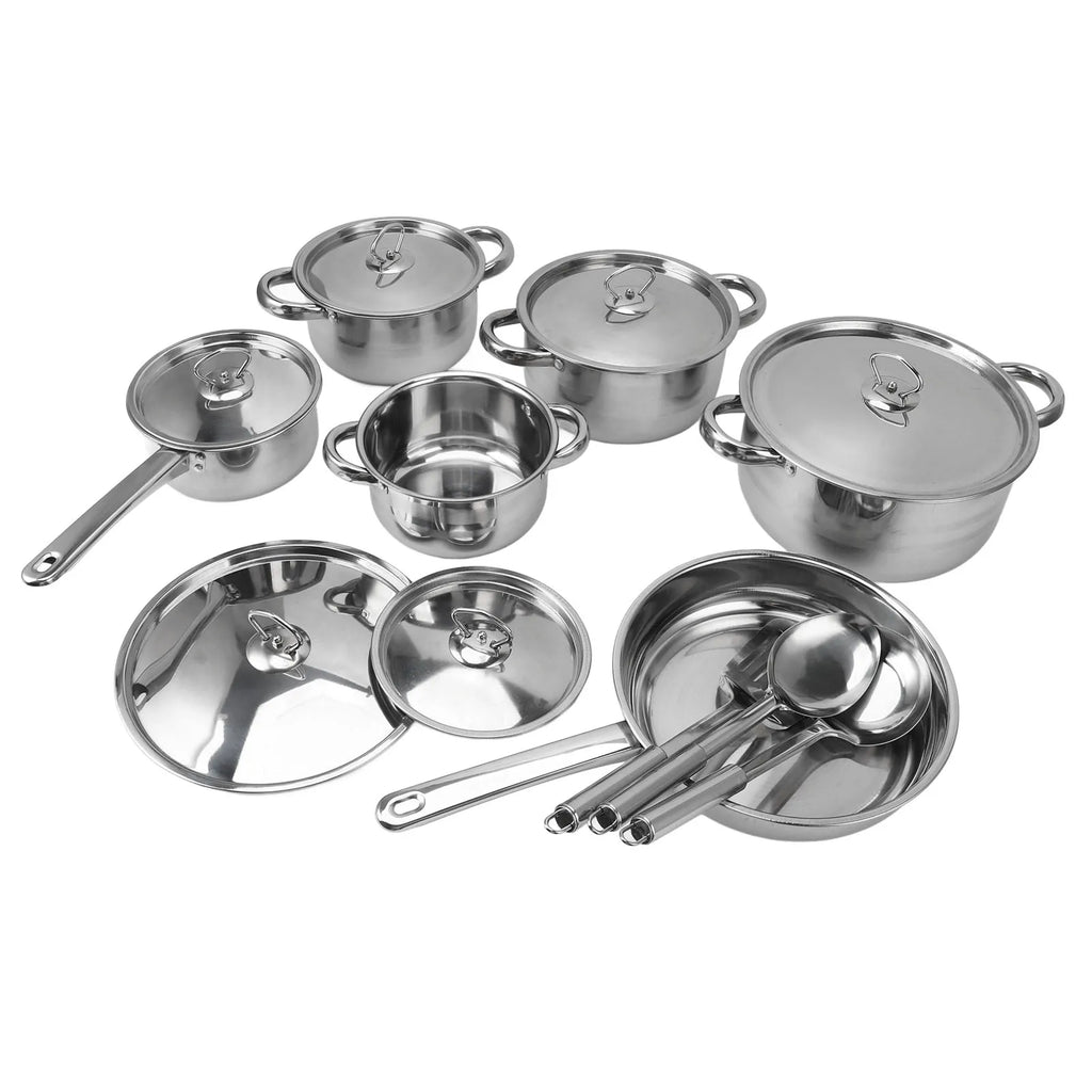 Stainless Steel Cookware Set Kitchen Cookware Set Stainless Steel Pots Pans Set with Soup Pot Saute Pan Lids for Home Cooking