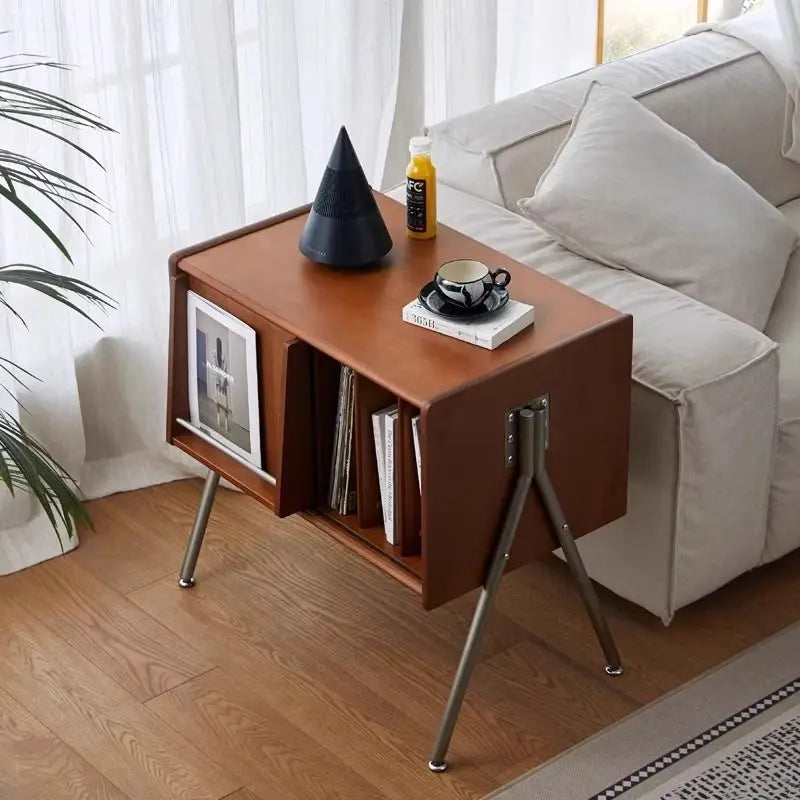Multifunctional Beauty:Modern Solid Wood Magazine Storage, Chinese-Inspired Side Cabinet, and Floor Display for Bedroom Elegance