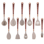 Kitchen Utensils Silicone Cooking Utensils Kitchenware, Gold-plated Wood Grain Handle, Spatula, SpoonsCooking Pots Set