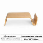 Solid Wood Coffee Table Modern Bentwood Room Desks Portable Low Center Tea Table  Living Room Furniture Side Storage Design