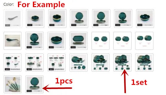 Luxury Forest Green Ceramic Dinnerware Set Include Shallow Plates Rice Soup Bowls Fish Dish And Spoon