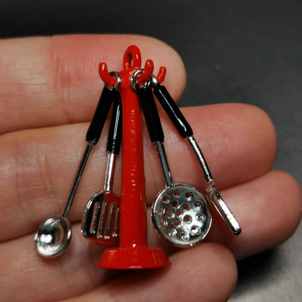 Kettle 1:12 Mini Kitchen Utensils Sets Cookware Alloy Doll Kitchen Set Mini 1:12 Scale Mini Kitchen Cooking Kit Mini Play House