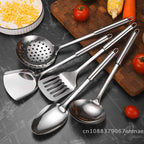 Stainless Steel Kitchen Cookware Set - Cooking Utensils Shovel Soup Spoon Turner Dinnerware - Kitchen Gadgets for Cooking