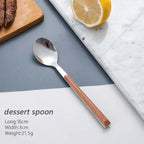 Stainless steel dinnerware sets steak knife/fork/spoon with wooden handle tableware cutlury set kichen accessories