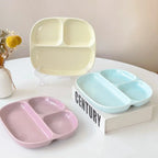 3Grid Ceramic Dinner Plates Solid Color Serving Dishes Salad Dinnerware Dining Compartment Plate Kitchen Eco-friendly Tableware