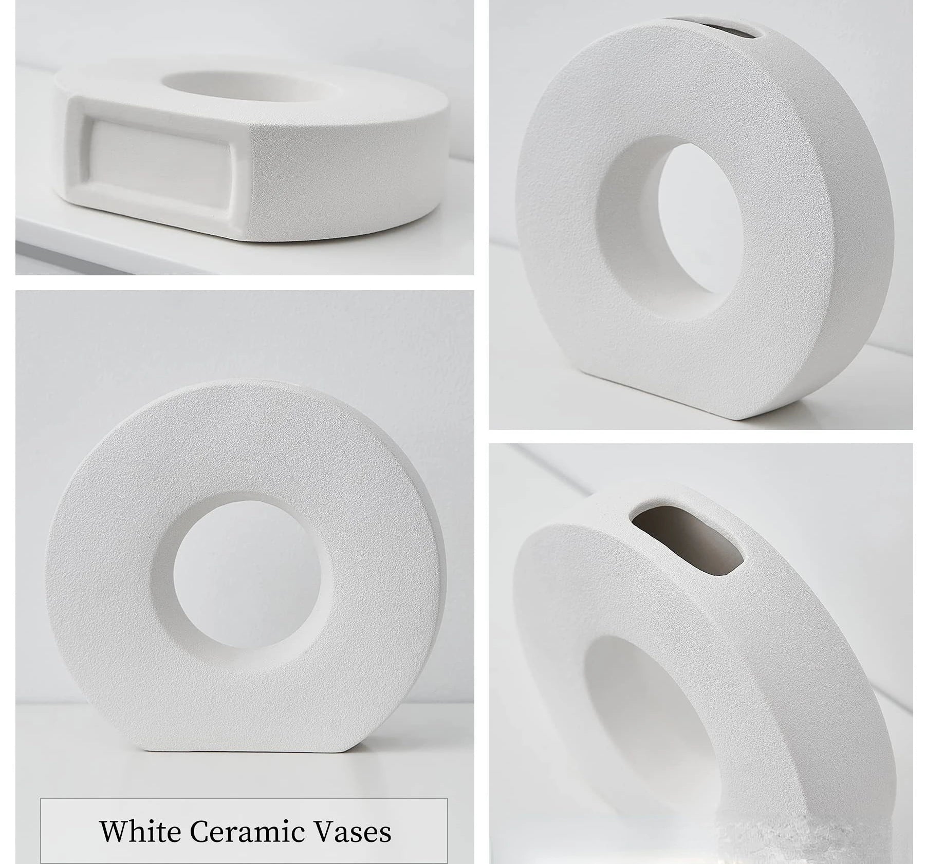 Nordic Home Decor Vase Decoration Home Donut Vase Luxury Living Room Decoration Simple Flower Vase Matte Centerpiece Decoration