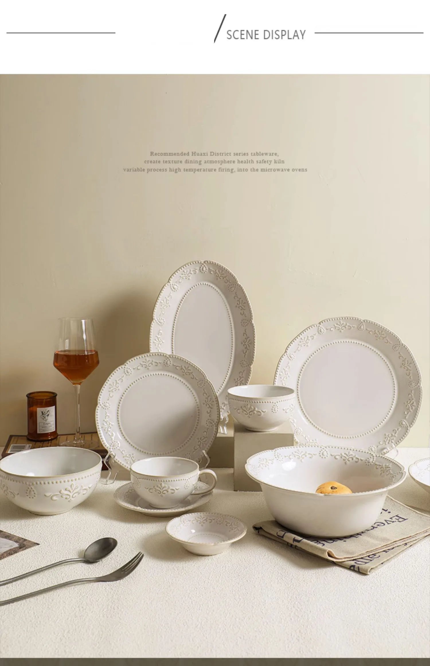 Baroque Vintage Ceramic Dinner Plates Western Food Dishes and Plates Sets European Modern Kiln Change Carving  Tableware Home