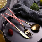 Stainless Steel Cutlery Set With Storage Box 4 Counts Portable Tableware Set For Home Kitchen Dining Room Household Tableware