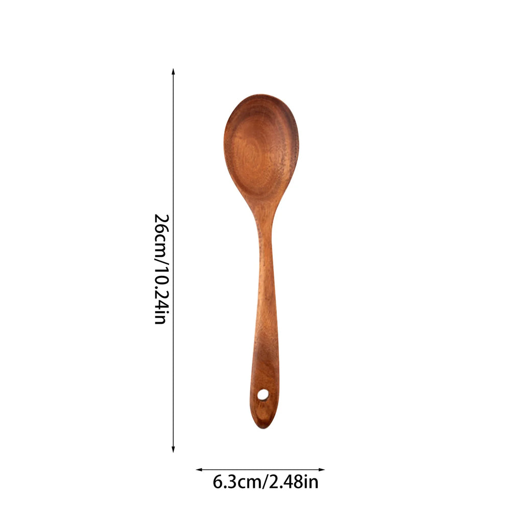 5/9Pcs/set Wooden Kitchen Utensils Set, Wooden Spoons for Cooking, Utensils,Natural Teak Wooden Spoons For Non-stick Pan Gift