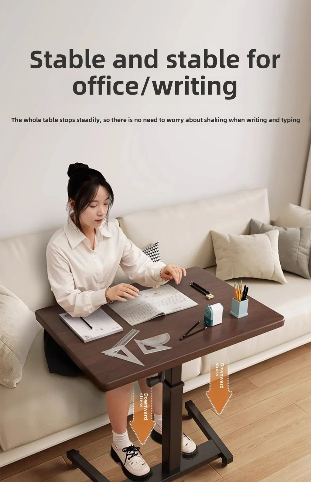 Height Adjustable Computer Desk Mobile Small Desk for Live Streaming Home Study Office Desk Standing Workstation desks