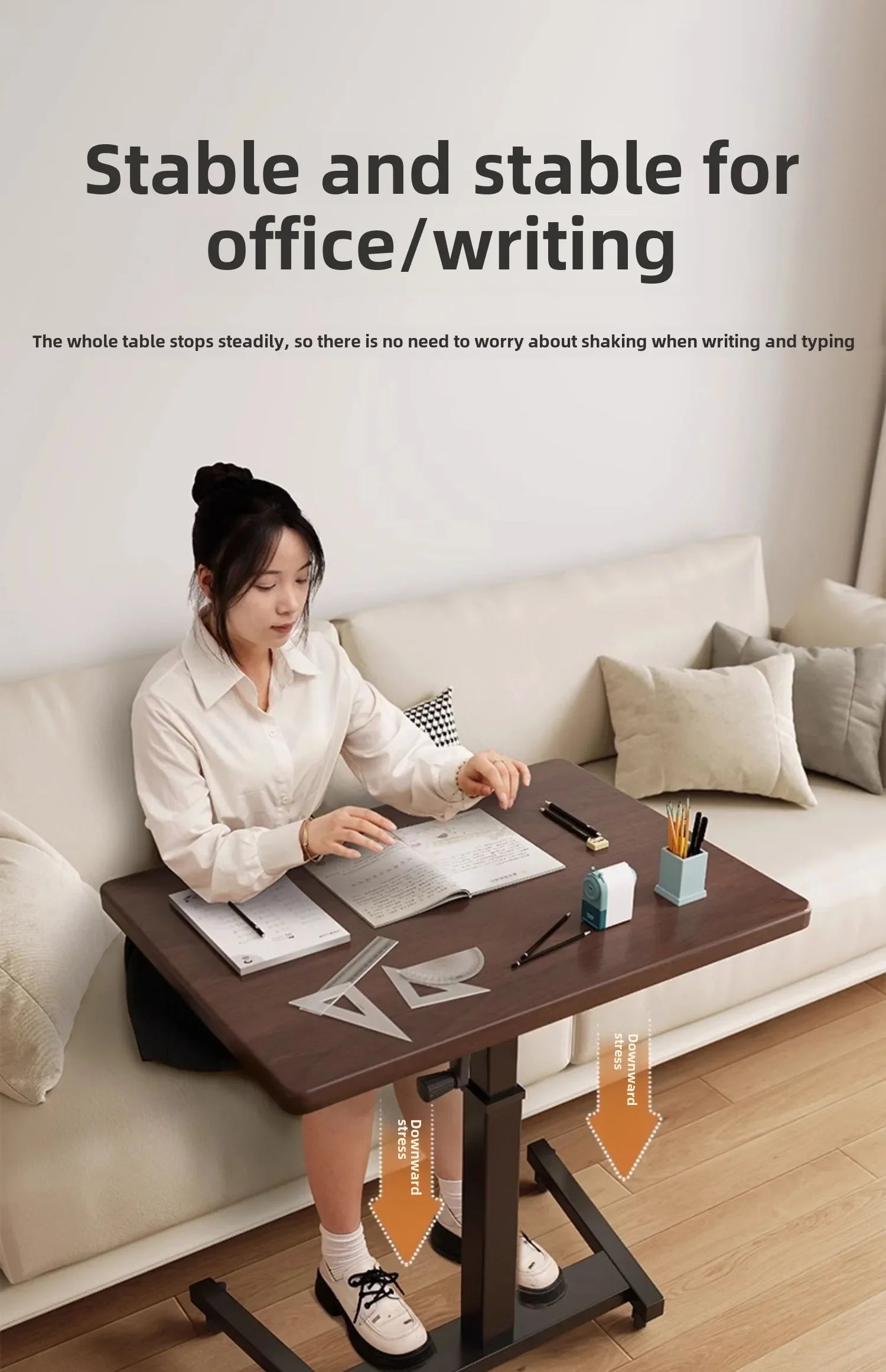 Height Adjustable Computer Desk Mobile Small Desk for Live Streaming Home Study Office Desk Standing Workstation desks