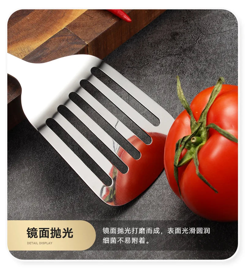 Kitchen Wooden Handle Wok Spatula Cooking Utensils Stainless Steel Frying Shovel Colander Soup Rice Spoon Kitchenware Tools