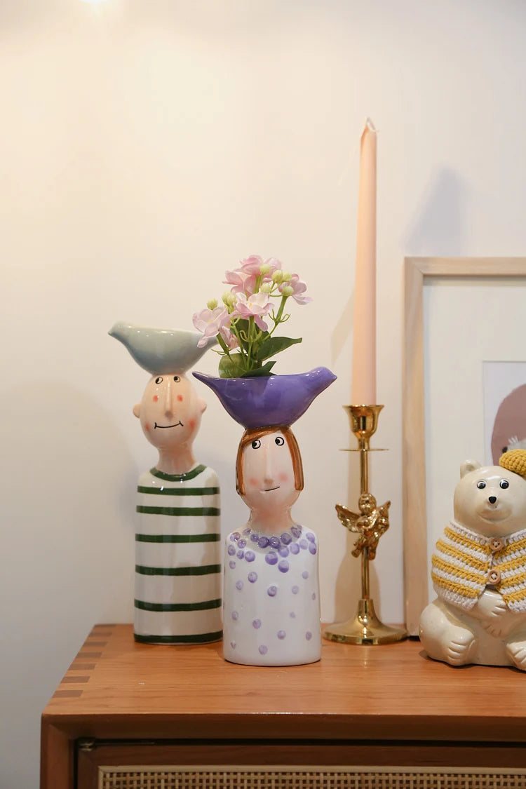 Vase Home Decor Room Decoration Ceramic Vases Desktop Art Sculpture Flower Arrangement Wedding Decoration Flower Pot Furnishing