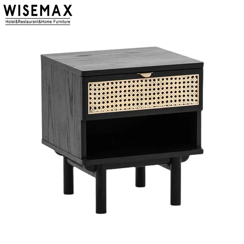 Modern Bedroom Furniture Wooden Bedside Table Nightstand Cabinet Bed End Side Table With Drawer For Home Use