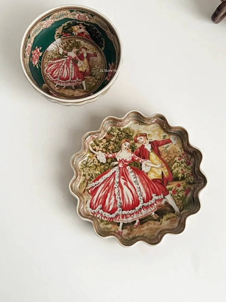 European Famous Painting Series Tableware Set Ceramic Material Underglaze Color Craftsmanship Handmade Painting