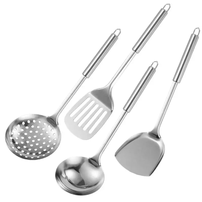 Stainless Steel Kitchen Cookware Set - Cooking Utensils Shovel Soup Spoon Turner Dinnerware - Kitchen Gadgets for Cooking