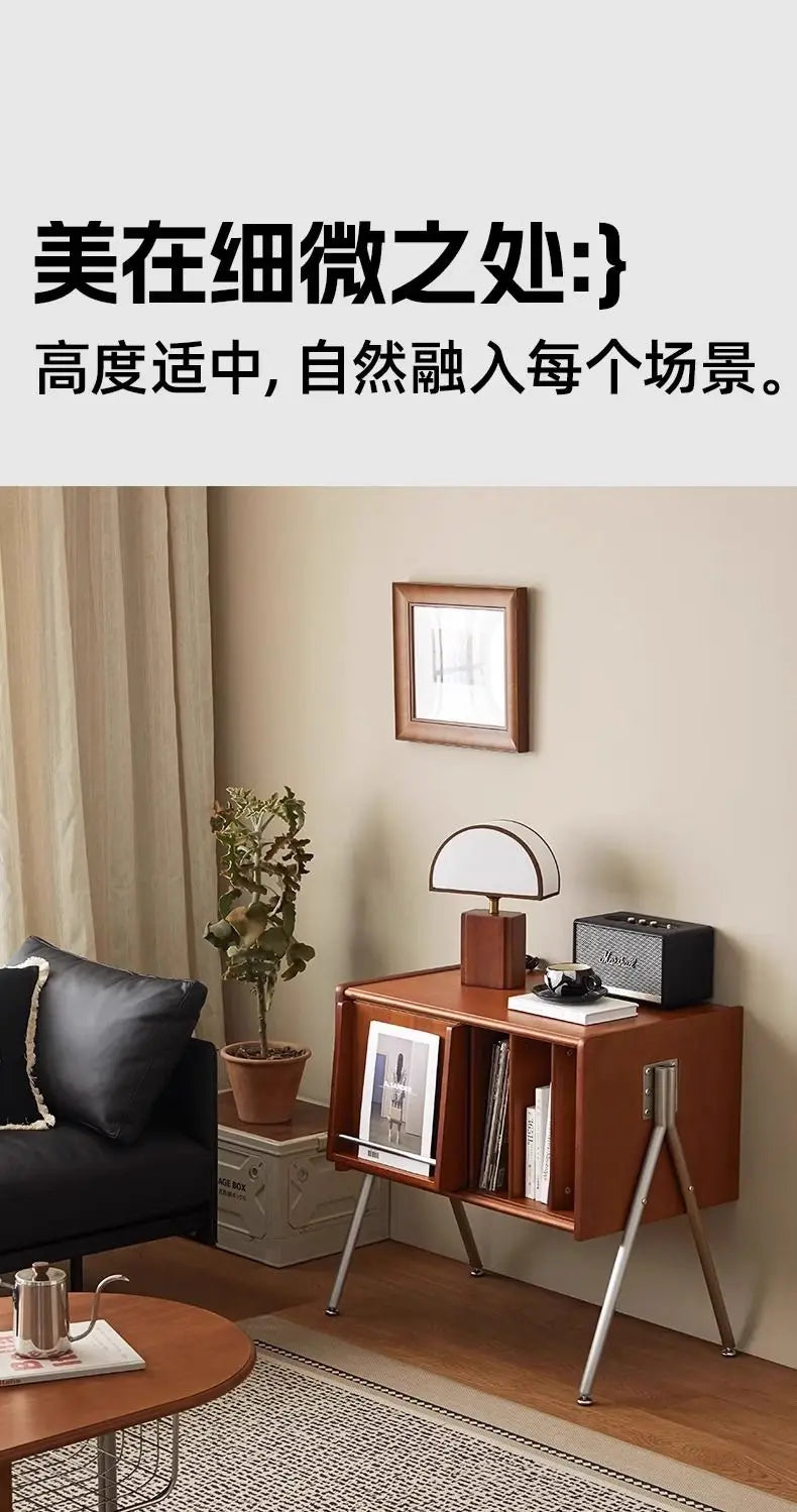 Multifunctional Beauty:Modern Solid Wood Magazine Storage, Chinese-Inspired Side Cabinet, and Floor Display for Bedroom Elegance
