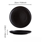 Ceramics Plate Set Home Black Plates Dishes Japanese Style Dinnerware Set Kitchen Decoration Steak Western Food Breakfast Plates