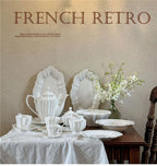 Ceramic Plates Dinner Sets Elegant White Western Food Dishes Steak Paglio Salad Plate Embossed Party Tableware Cup and Saucer